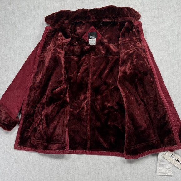 Dennis Basso Jacket Faux Fur Trim Burgundy Suede Leather Lined Size XS NWT - Picture 4 of 12